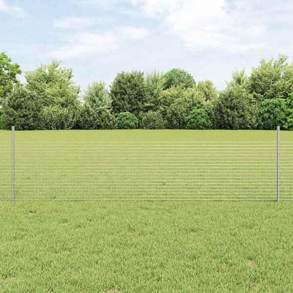 vidaXL Zaun mit Pfosten Silber 3336351
