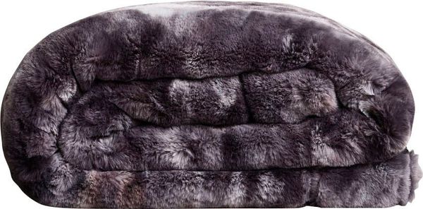 Felldecke Star Home Wohndecke Marmor grau Webpelz Fell 140x190