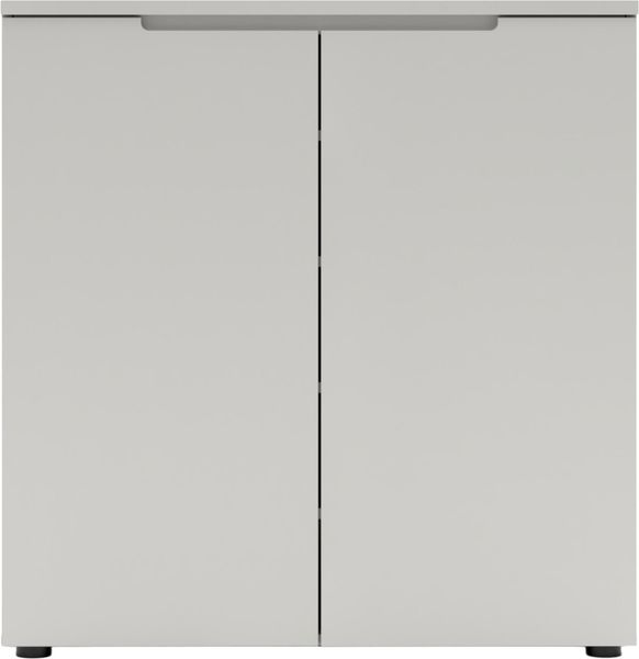 XORA 'BRESTA' Schuhkommode niedrig, MDF Lichtgrau, 97 x 100 x 22 cm, mit Softclose und 4 Fachböden