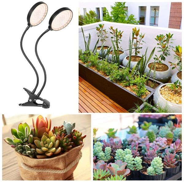 MUPOO Pflanzenlampe Pflanzenlampe LED, Dimmbar Pflanzenlicht Vollspektrum Mit Timer, 1 Clip mit 2 Lampenkopf, LED fest integriert, 1/2/3/4 Lampenköpfe,Dimmbar,Vollspektrum,USB,Timer