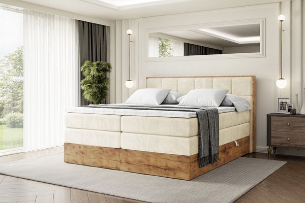 ALTDECOR Boxspringbett LOLLI7 KING (Multipocket-Matratze H4, H3 Matratze Bonellfederung, Topper, Kopfteil)