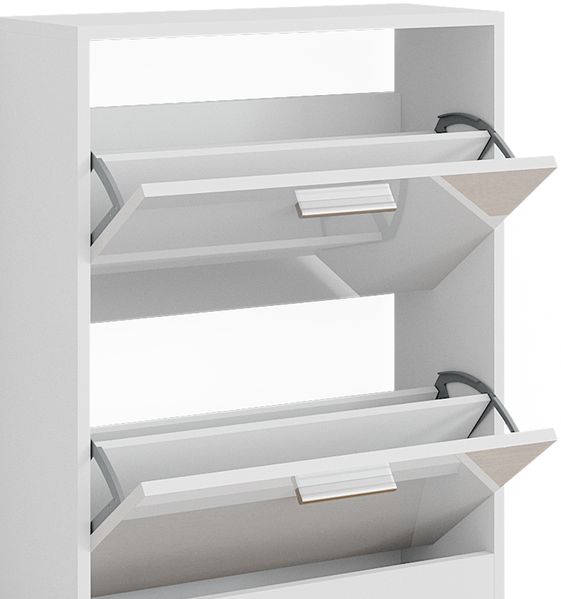 Schuhschrank Gizmo Weiß Hochglanz 59 x 72.5 cm 2 Fächern Vicco Bild 6
