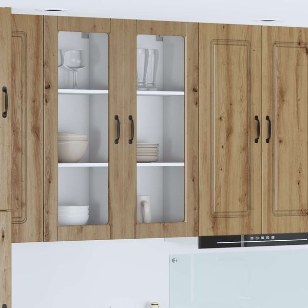 vidaXL Wandglas-Schrank PORTO Artisan-Eiche 40 x 31 x 100 cm 885454