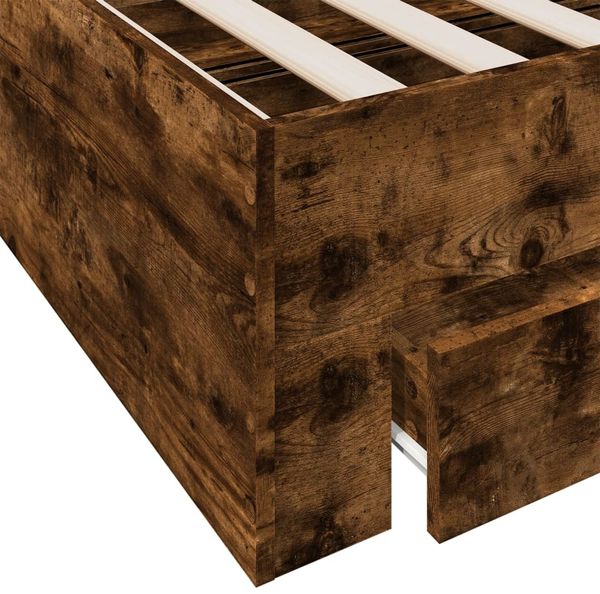 vidaXL Bettgestell mit Schubladen Räuchereiche 100x200cm Holzwerkstoff 3280423 Bild 8