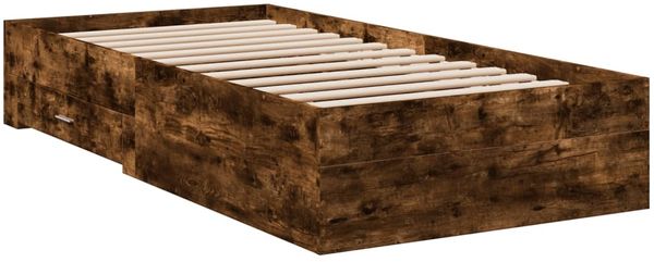 vidaXL Bettgestell mit Schubladen Räuchereiche 100x200cm Holzwerkstoff 3280423 Bild 3