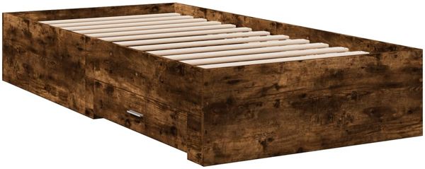 vidaXL Bettgestell mit Schubladen Räuchereiche 100x200cm Holzwerkstoff 3280423 Bild 6