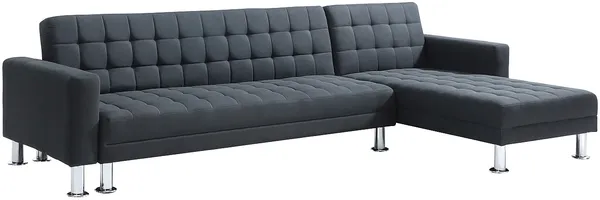 Vente-unique - WILLIS Sofa Stoff Schwarz - B 173 cm x H 79 cm x L 290 cm