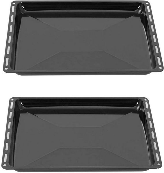 ICQN Backblech 422 x 370 x 30 mm Doppelt, Fettpfanne für Backofen und Herd, Emaillierte, (Set, 2-St), Rostfrei