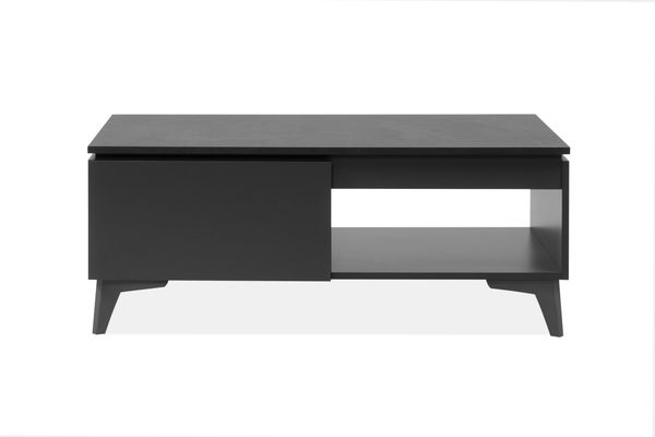 Finori Bertrix 55C Couchtisch, Dekor Sandstein / weiß | Couchtisch für Wohnzimmer | Maß: B x H x T ca. 100 x 40 x 55 cm | Couchtisch mit 1 Schubkasten und 1 offenem Fach