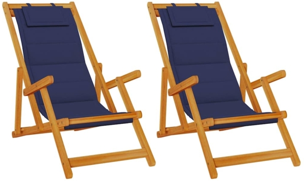 vidaXL Liegestuhl 2 pcs Braun 61.5 x 123 x 82cm Massivholz Akazie 3325143