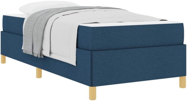 vidaXL Bettrahmen mit Matratze Blau 100 x 200 cm Stoff 3398919 Bild 2