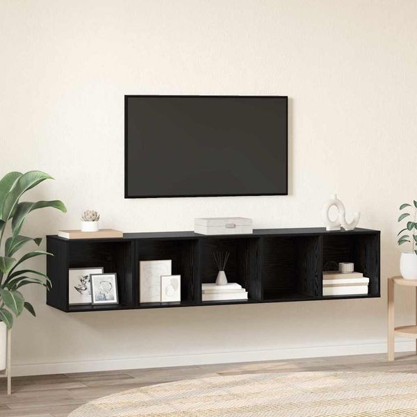 vidaXL TV-Schrank Set 2 pcs Schwarz Eichen-Optik Holzwerkstoff 3393172