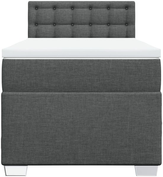 vidaXL Boxspringbett mit Matratze Dunkelgrau 90x200 cm Stoff 3288086 Bild 6