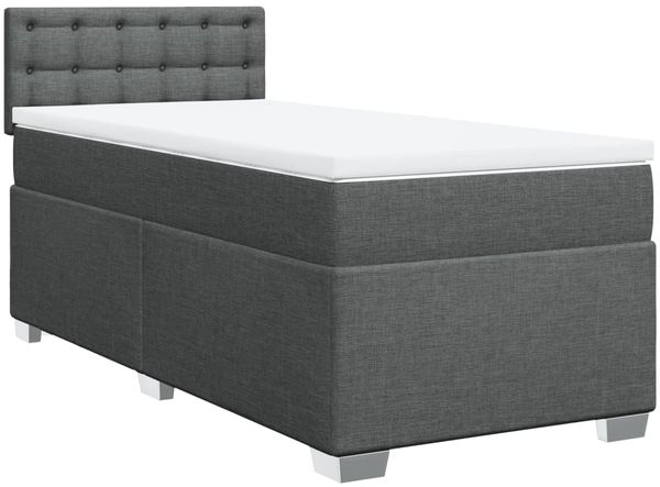 vidaXL Boxspringbett mit Matratze Dunkelgrau 90x200 cm Stoff 3288086 Bild 3