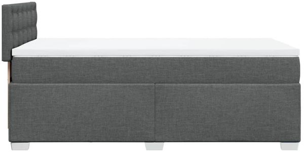 vidaXL Boxspringbett mit Matratze Dunkelgrau 90x200 cm Stoff 3288086 Bild 11