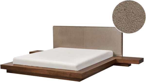 Wasserbett Bouclé ZEN 160x200 cm Braune Esche