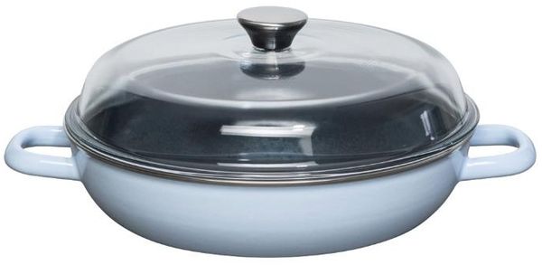 Riess Schmorpfanne mit Glasdeckel 28cm SKY BLUE