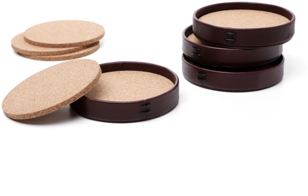 Liiton Untersetzer Glasuntersetzer Lederuntersetzer 4er-Set Ø9,6cm L203000