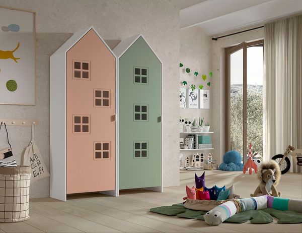 Schrank Casami Bruges 37 x 115,2 x 171,3 cm MDF Rosa Grün