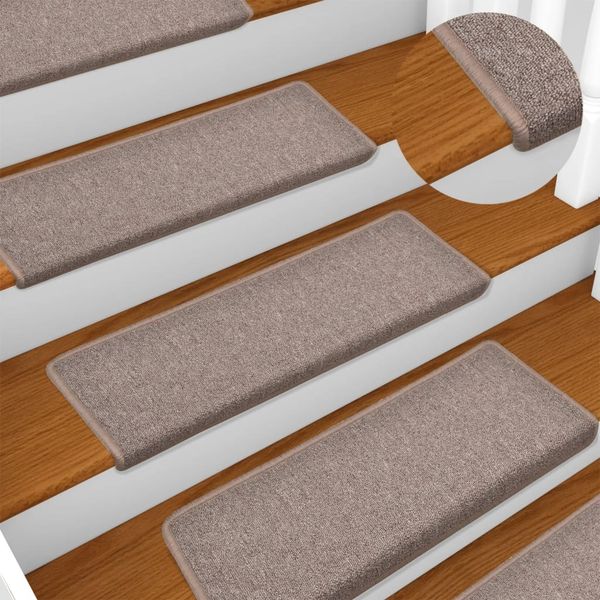 vidaXL Stufenmatten 15 Stk. 65x21x4 cm Hellbraun Rechteckiger Rand 134569