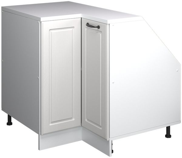 Dachschrägenschrank Eckschrank Rion Weiß Landhaus 75.6x81.6 cm mit 1 Tür, Schrankkorpus 60 cm Tiefe Vicco
