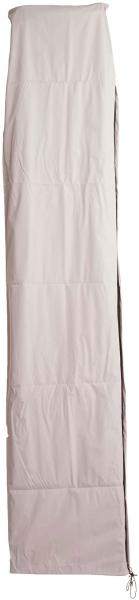 Schutzhülle HWC für Ampelschirm bis 4,3 m (3x3 m), Abdeckhülle Cover mit Reißverschluss ~ creme-grau