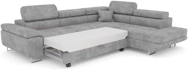 Stylefy Marokko Ecksofa Dunkelblau Velours MONOLITH Rechts Bild 5