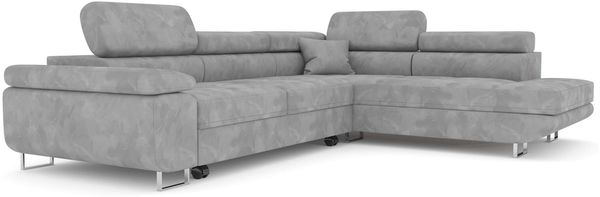 Stylefy Marokko Ecksofa Dunkelblau Velours MONOLITH Rechts Bild 4