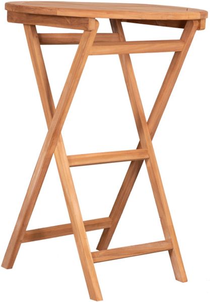 deVries Stehtisch "WOODIE" aus Teakholz (Basic) rund klappbar Größe Ø 80 x 110 cm