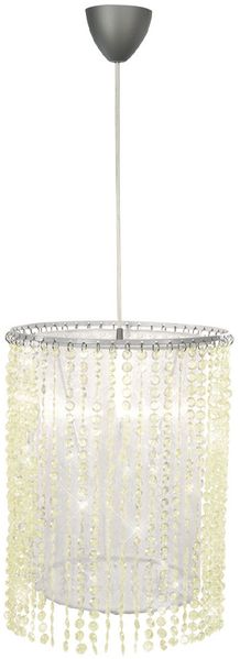 Hängeleuchte, Kristallbehang, Textil, D 22,5 cm