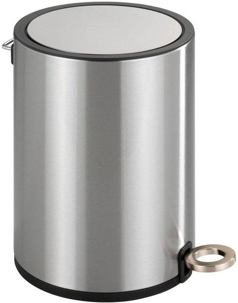 WENKO MONZA Kosmetikeimer 3 Liter, Silber glänzend, Easy Close, Edelstahl
