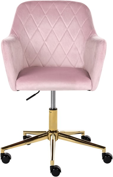 Schreibtischstuhl LELORIA Samtstoff Pastellrosa Bild 5
