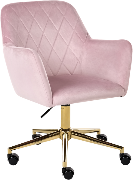 Schreibtischstuhl LELORIA Samtstoff Pastellrosa Bild 4
