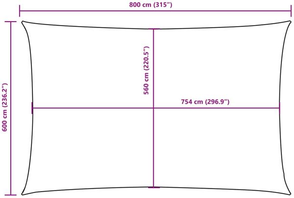 vidaXL Sonnensegel Oxford-Gewebe Rechteckig 6x8 m Beige 135168 Bild 10