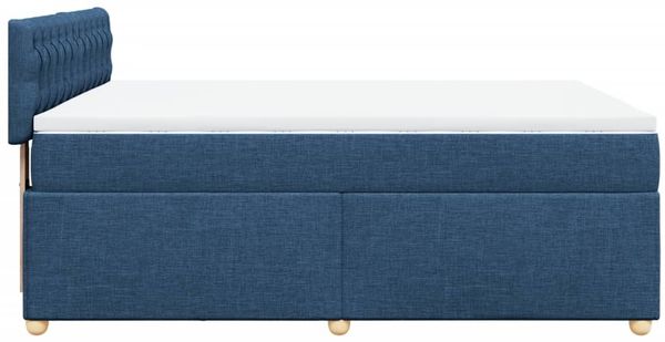 vidaXL Boxspringbett mit Matratze Blau 140x190 cm Stoff 3288988 Bild 7