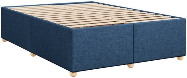 vidaXL Boxspringbett mit Matratze Blau 140x190 cm Stoff 3288988 Bild 9