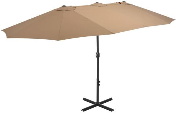 vidaXL Sonnenschirm mit Aluminium-Mast 460x270 cm Taupe 44870