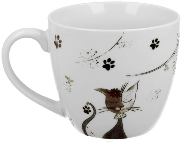 DUO ANIMALS Becher 460 ml CHARMING CATS New Bone China Porzellan Bild 3