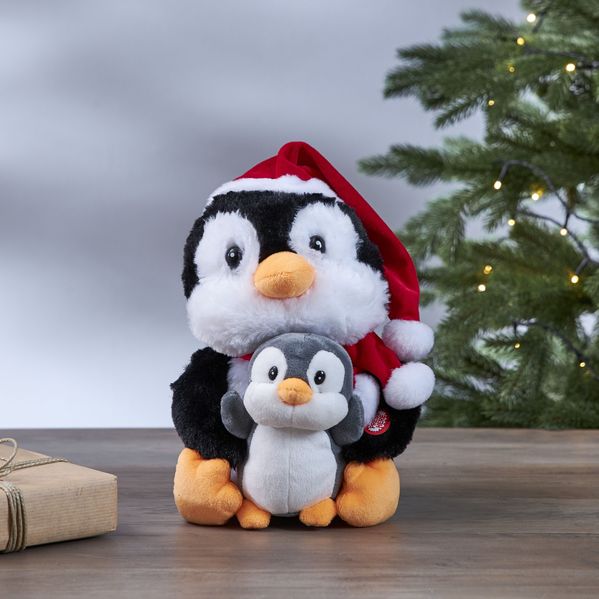Stofftier Merry Pal zwei Pinguine mit Bewegung und Melodie H 25cm