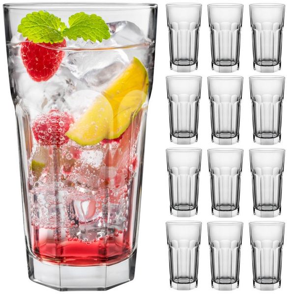 KONZEPT Gläser-Set Wassergläser Set 270 ml, Trinkgläser Set, 12-tlg, ideal für Saft, Eiskaffee Cocktails, Latte Macchiato