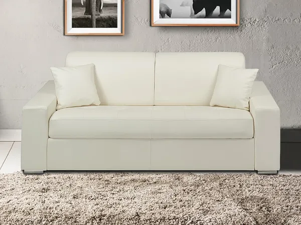 Schlafsofa 3-Sitzer EMIR - Weiß - Liegefläche: 140 cm - Matratzenhöhe: 14 cm
