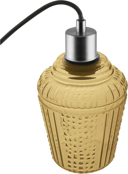 LEDVANCE Vintage Edition 1906, Deckenleuchte mit E27 Sockel, Oranges Glas, Ohne Leuchtmittel, Carved Pendant Jar