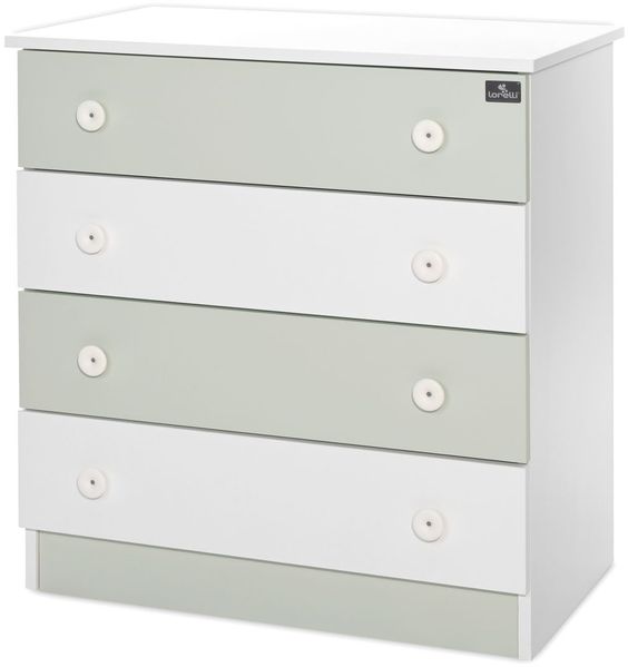 Lorelli Kommode Dresser 81 x 50 x 86 cm, 4 große Schubladen, schnelle Montage grün