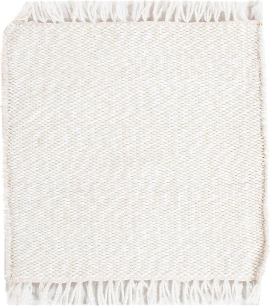 Wollteppich quadratisch - 34 x 31 cm - weiß