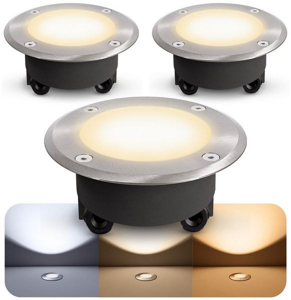 SSC-LUXon LED Gartenstrahler Bodenstrahler 2 Gläser VISKOS dimmbar IP67 LED 6W warm neutral kalt, Neutralweiß, Warmweiß, Tageslichtweiß