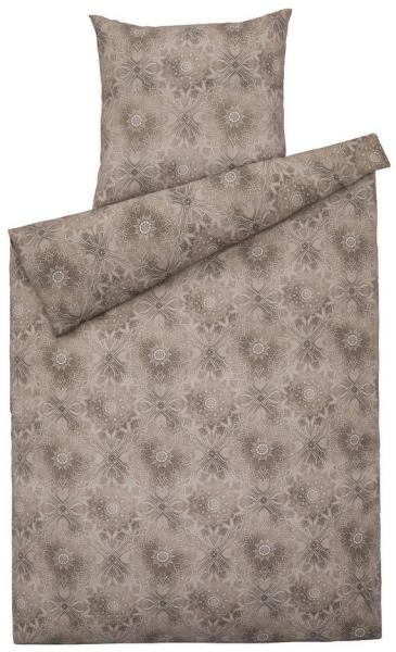 Estella Mako Jersey Bettwäsche 135x200 Amalie schoko Ornamente natur 6893-385