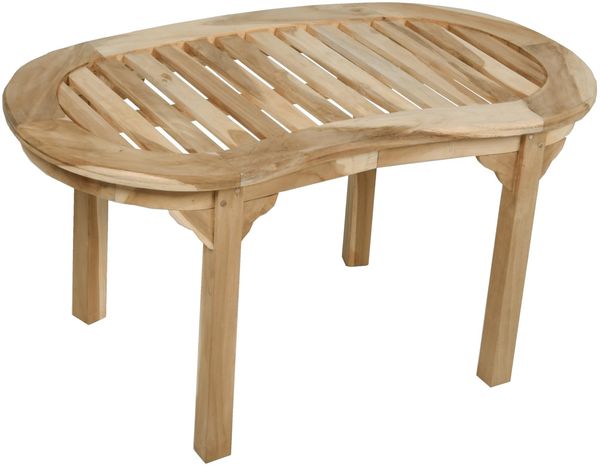 Gartentisch MARIT - Teak, Natur, 90x50x46cm | Terrassentisch Wetterfest Outdoor Tisch