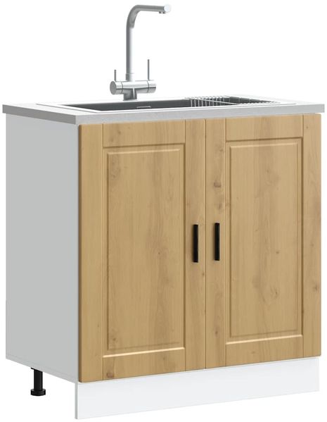 vidaXL Spülenunterschrank Porto Artisan-Eiche 80x46x81,5 cm 853936