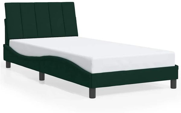 Einzelbettgestell Design für Erwachsene ohne Matratze Dunkelgrün 100x200 cm Samt d4739e