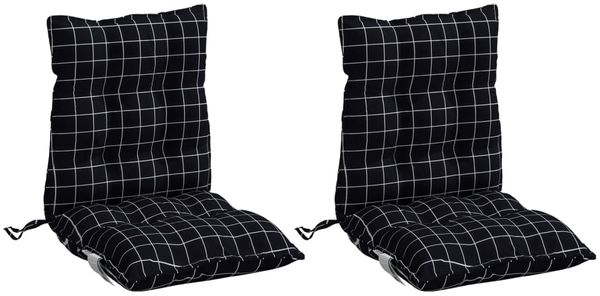 vidaXL Niedriglehner-Auflagen 2 Stk. Schwarz Karomuster Oxford-Gewebe 377719 Bild 3